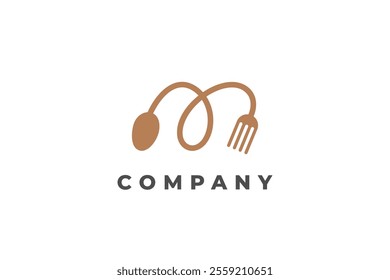 letter m restaurant food court spoon and fork logo