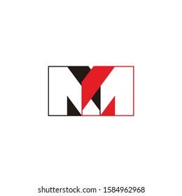 letter m ribbon geometric logo vector