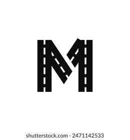 Letter M Road Logo icon vector template.eps