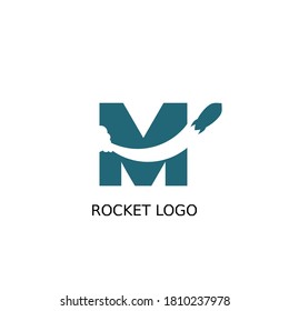 Letter M Rocket Logo for an airline or business.