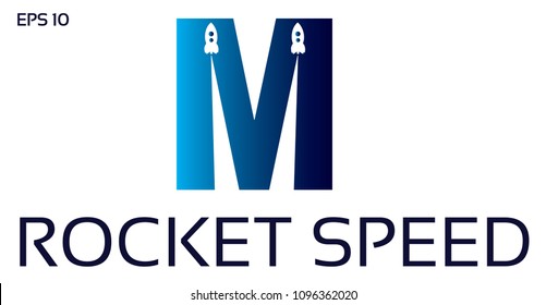 Letter M Rocket Logo Design