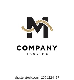 Letter M Rope Logo Icon Vector