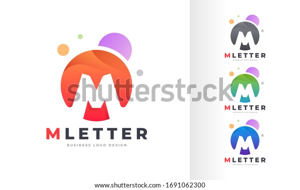 Letter M Round Circle Colorful Bubble Stock Vector Royalty Free