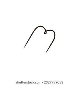 Letra m líneas redondeadas símbolo geométrico simple vector logo