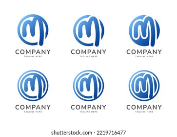 Letter M rounded monogram logo