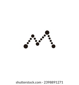 Letter M route geometric symbol simple logo vector