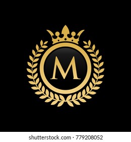 Golden Letter M laurel 화환 템플릿 스톡 벡터(로열티 프리) 1797691690 | Shutterstock