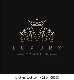 Letter M Royal Luxury Logo Design
