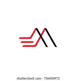 letter m running design logo vector