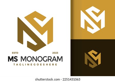 Letra M o S Logotipos Crown Logotipos Diseño Elemento Material Vector Plantilla de Ilustración