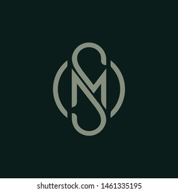 M and s vintage initials logo symbol letters Vector Image