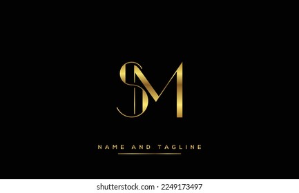 Plantilla de diseño del logotipo del icono de la letra M S.símbolo S inicial creativo