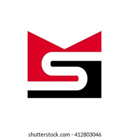 letter m and s logo vector.
