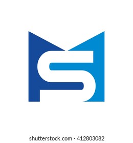 letter m and s logo vector.