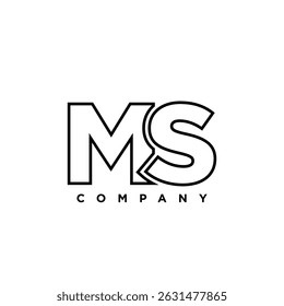 Letter M and S, MS logo design template. Minimal monogram initial based logotype.