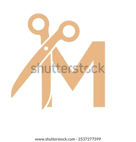 Letter M Salon Logo Concept With Scissors Symbol