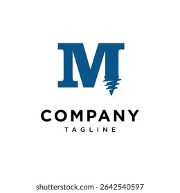 Letter M Screw logo Icon Vector