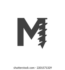 Letter M Screw Logo Template For Construction Ironmonger  Symbol Design