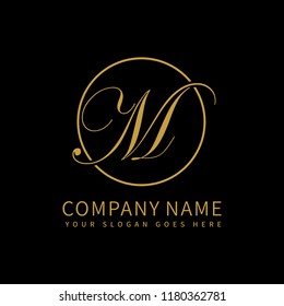 Letter M Script Initial Luxury Logo Stock Vector (Royalty Free ...