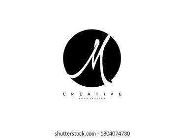 Letter M Script Vintage Rounded Monogram Stock Vector (Royalty Free ...