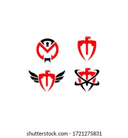 letter M security logo design vector template