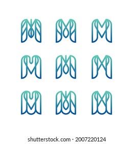 letter m set logo design