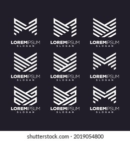 Letter M set Logo design