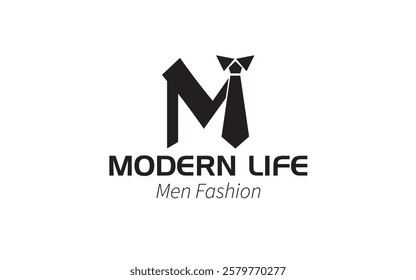 Letter m shape man fashion company logo