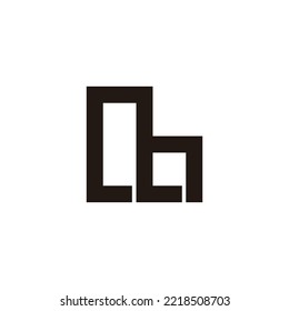 Letter M shaped L geometric symbol simple logo vector