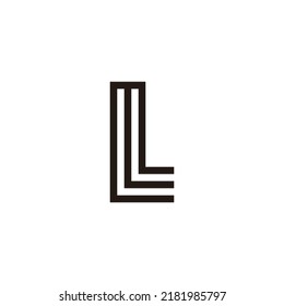 Letter M Shaped L, Line Geometric Symbol Simple Logo Vector