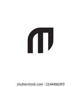 
Letter M shaped leaf simple symbol logo vector