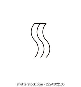 Letter M shaped S,  line geometric symbol simple logo vector
