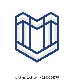 Diseño del logotipo del edificio del Escudo M de la letra