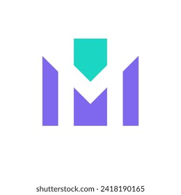 Logo de espacio negativo creativo de la letra m