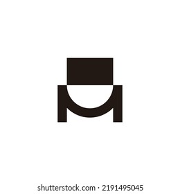 Letra M símbolo geométrico símbolo de logotipo simple vector