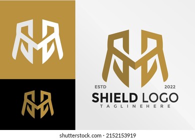 Letter M Shield Logo Design Vector illustration template