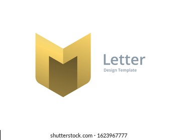Letter M shield logo icon design template elements