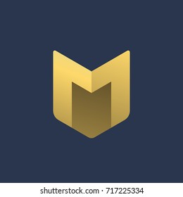 Letter M shield logo icon design template elements
