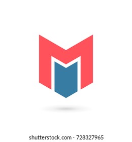 Letter M shield logo icon design template elements