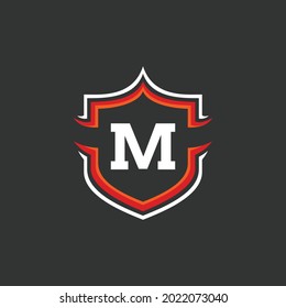 Letter M and Shield Logo Template