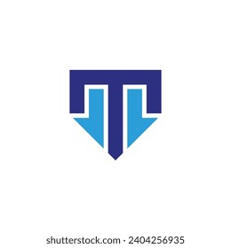 Letter M shield, modern geometric symbol simple logo vector
