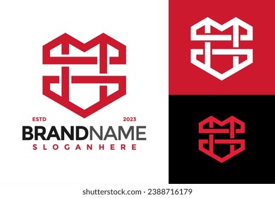 Letra M Shield Protect Logo diseño símbolo vector ilustración