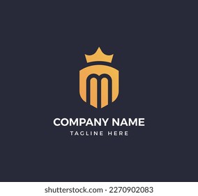 Letter M and Shield Security Logo Design for your brand or company