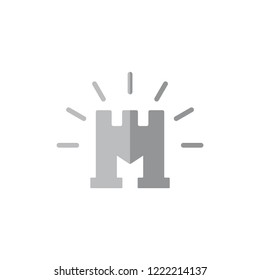 letter m shine castle logo vector