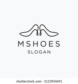 Letter M Shoes Heel Logo Design Vector Icon Graphic Emblem