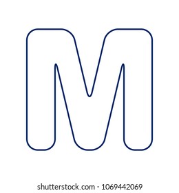 Letter M sign design template element. Vector. Flat style black icon on white.