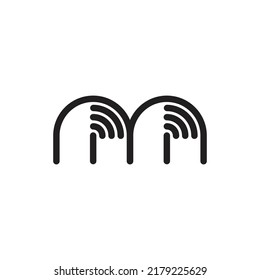 letter m i signal techno fun design logo vector