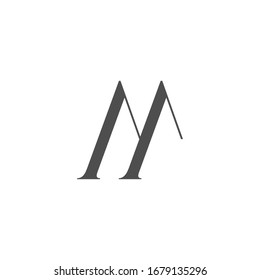 letra m simple diseño abstracto elegante vector