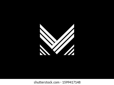 letter M simple brilliant monogram type logo design