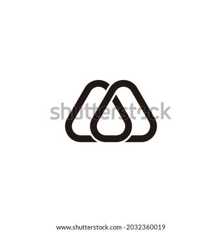 letter m simple curves infinity design logo vector